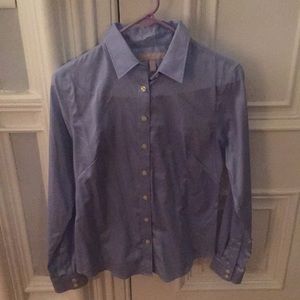 Non-Iron Fitted Blue Banana Republic Button Down